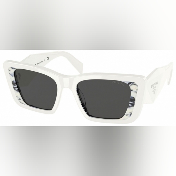 NEW PRADA PR08YSF WOMEN'S WHITE SUNGLASSES PR 08YSF 02V5S0 NEW PR08YS - Picture 10 of 12